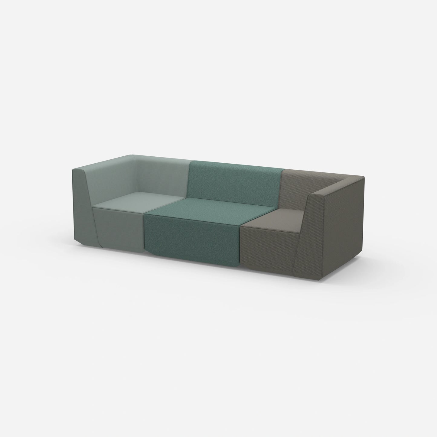 Sofa Dreisitzer grün von der Seite