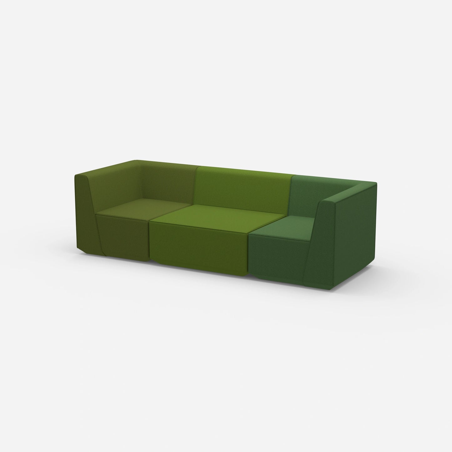 Sofa Dreisitzer grün von der Seite