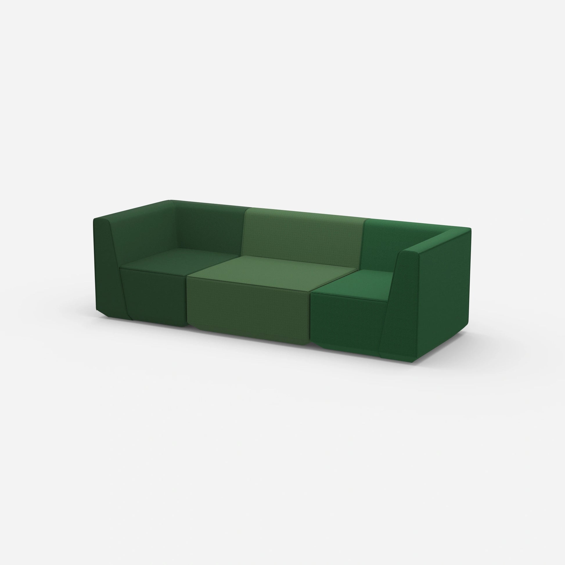Sofa Dreisitzer grün von der Seite