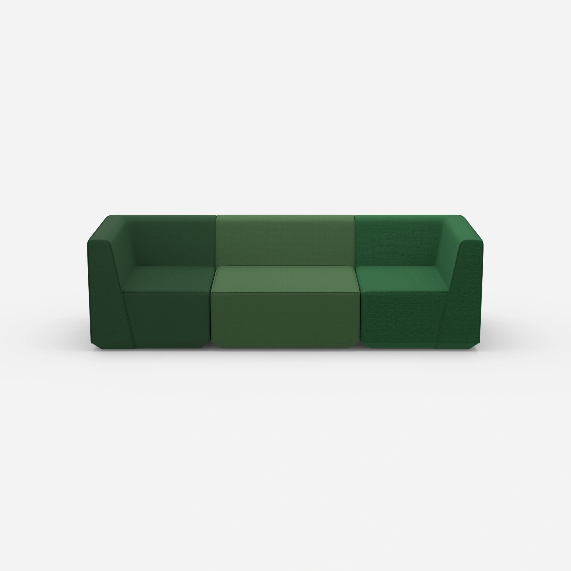 Sofa Dreisitzer grün von vorne
