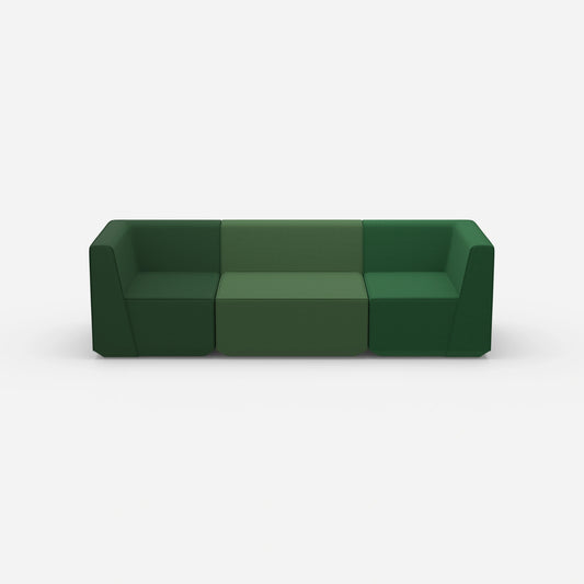 Sofa Dreisitzer grün von vorne