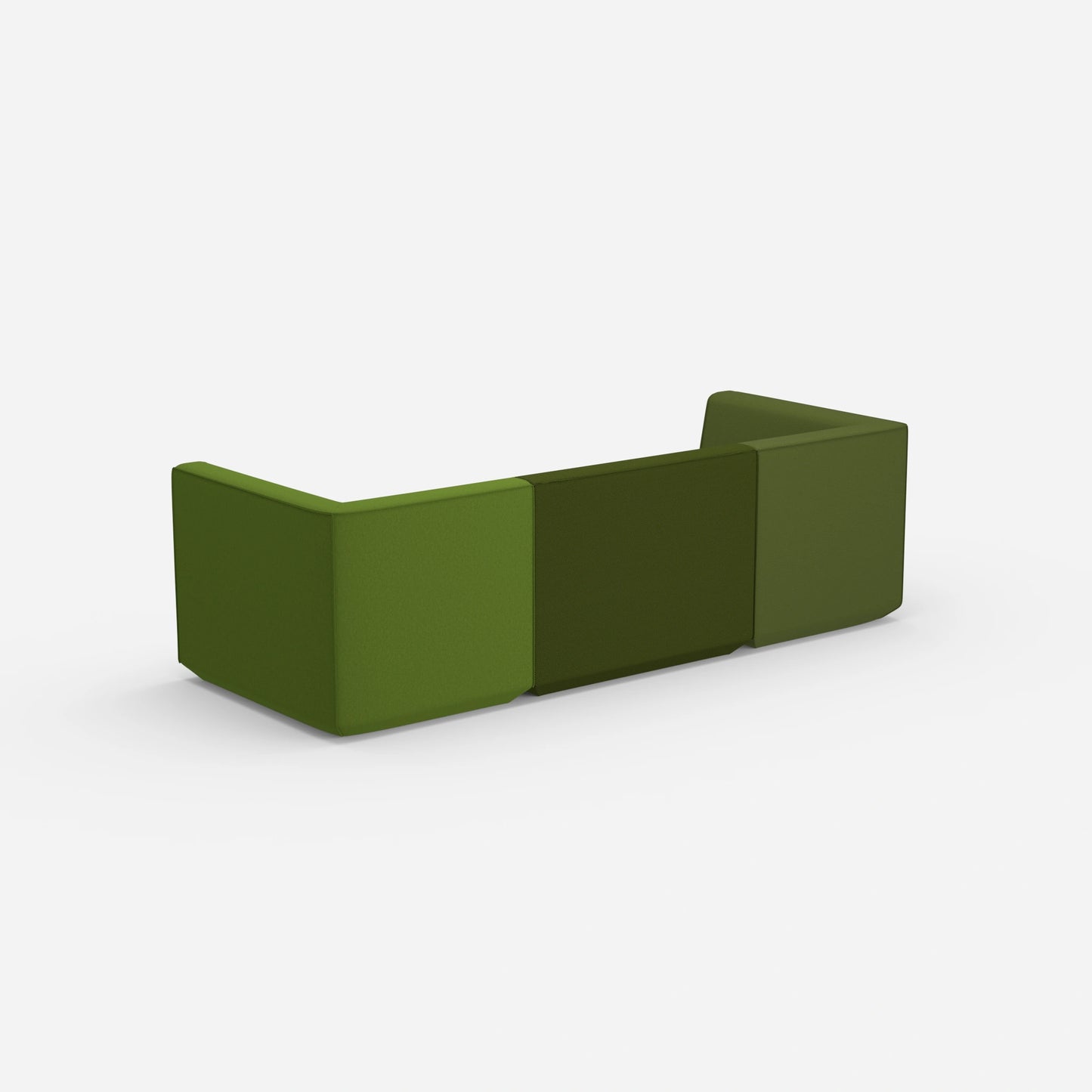 Sofa Dreisitzer grün von hinten