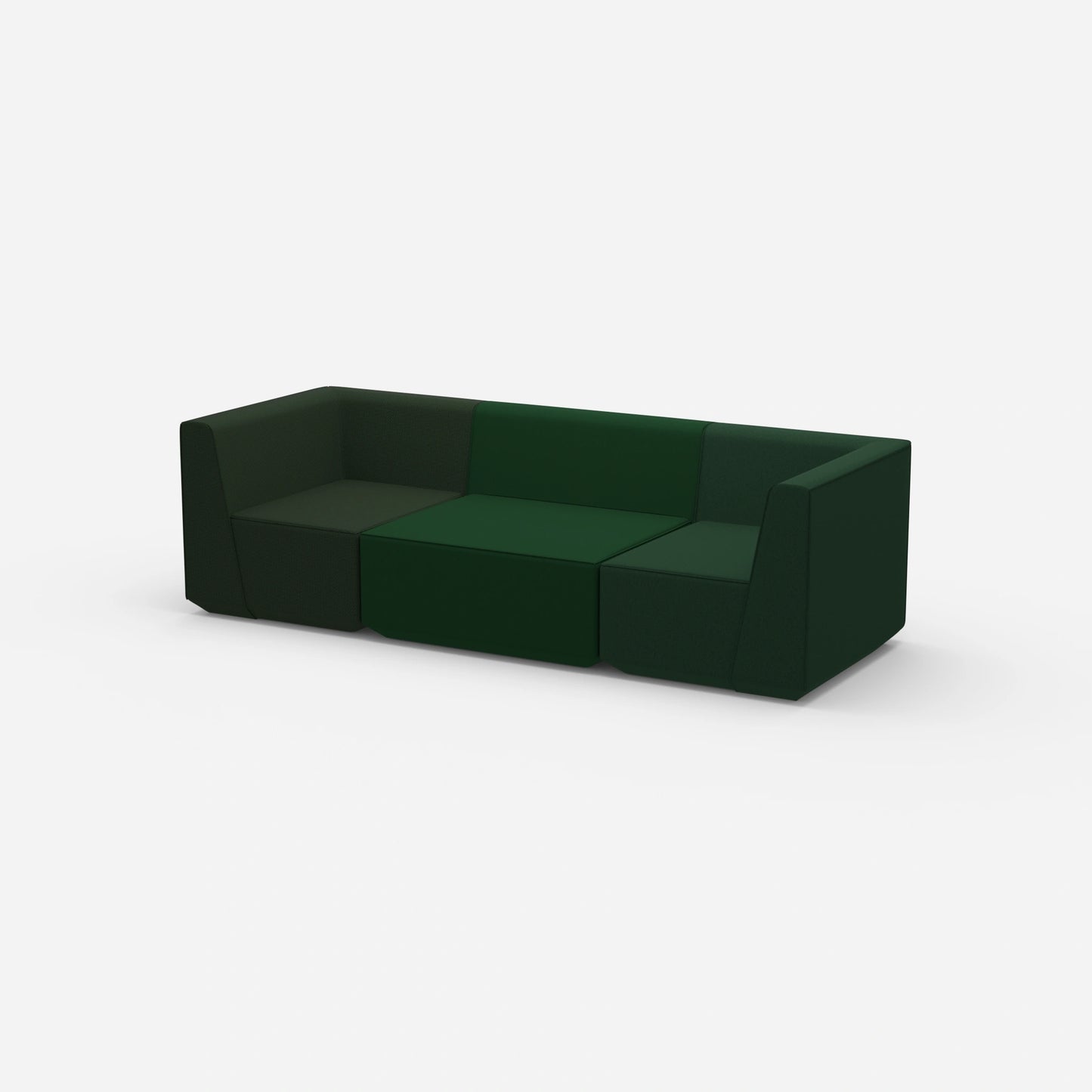 Sofa Dreisitzer grün von der Seite