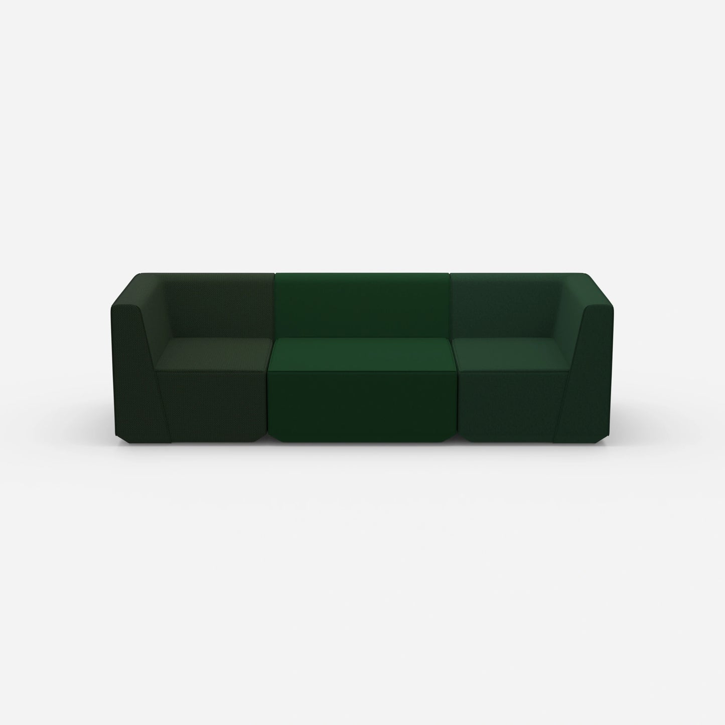 Sofa Dreisitzer grün von vorne