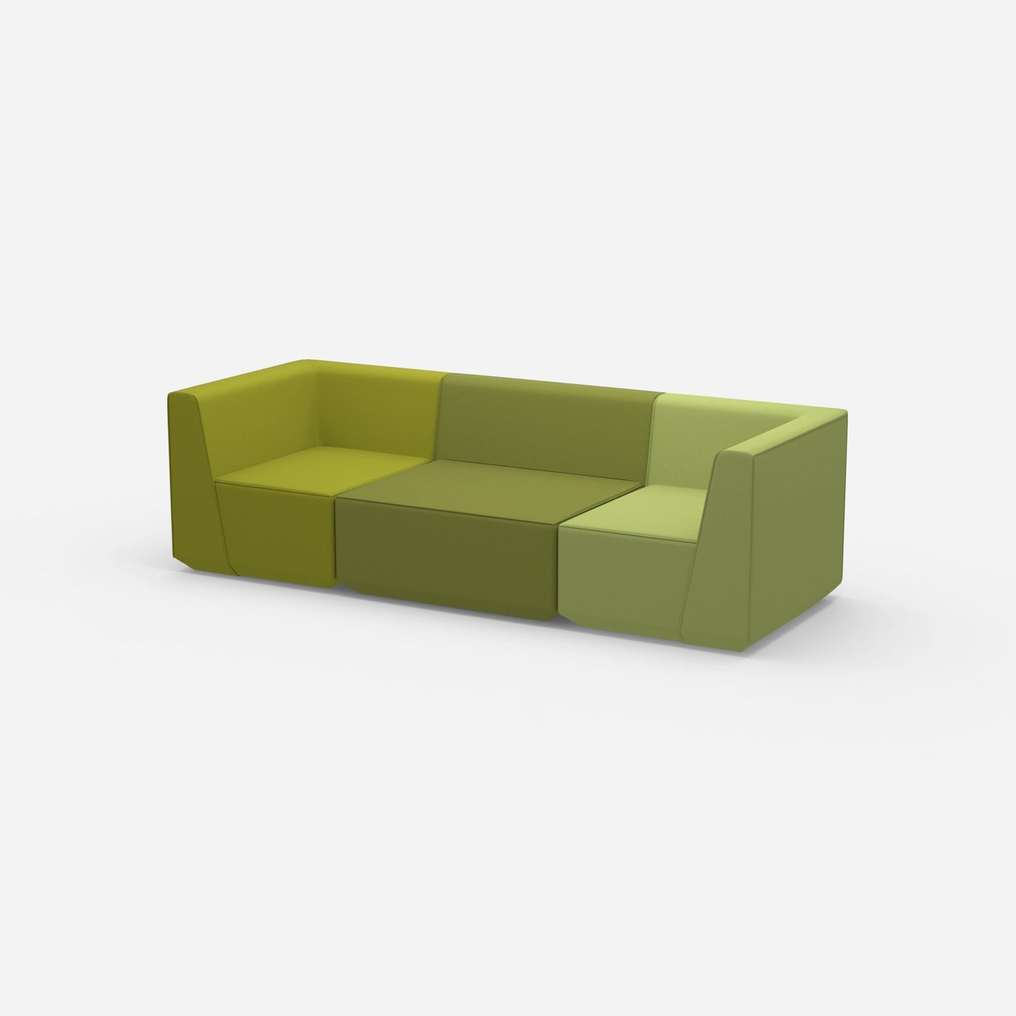 Sofa Dreisitzer grün von der Seite