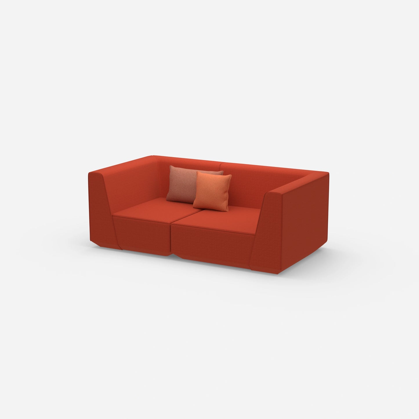 Sofa für 2 Personen in Rot von der Seite