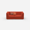 Sofa für 2 Personen in Rot von vorne