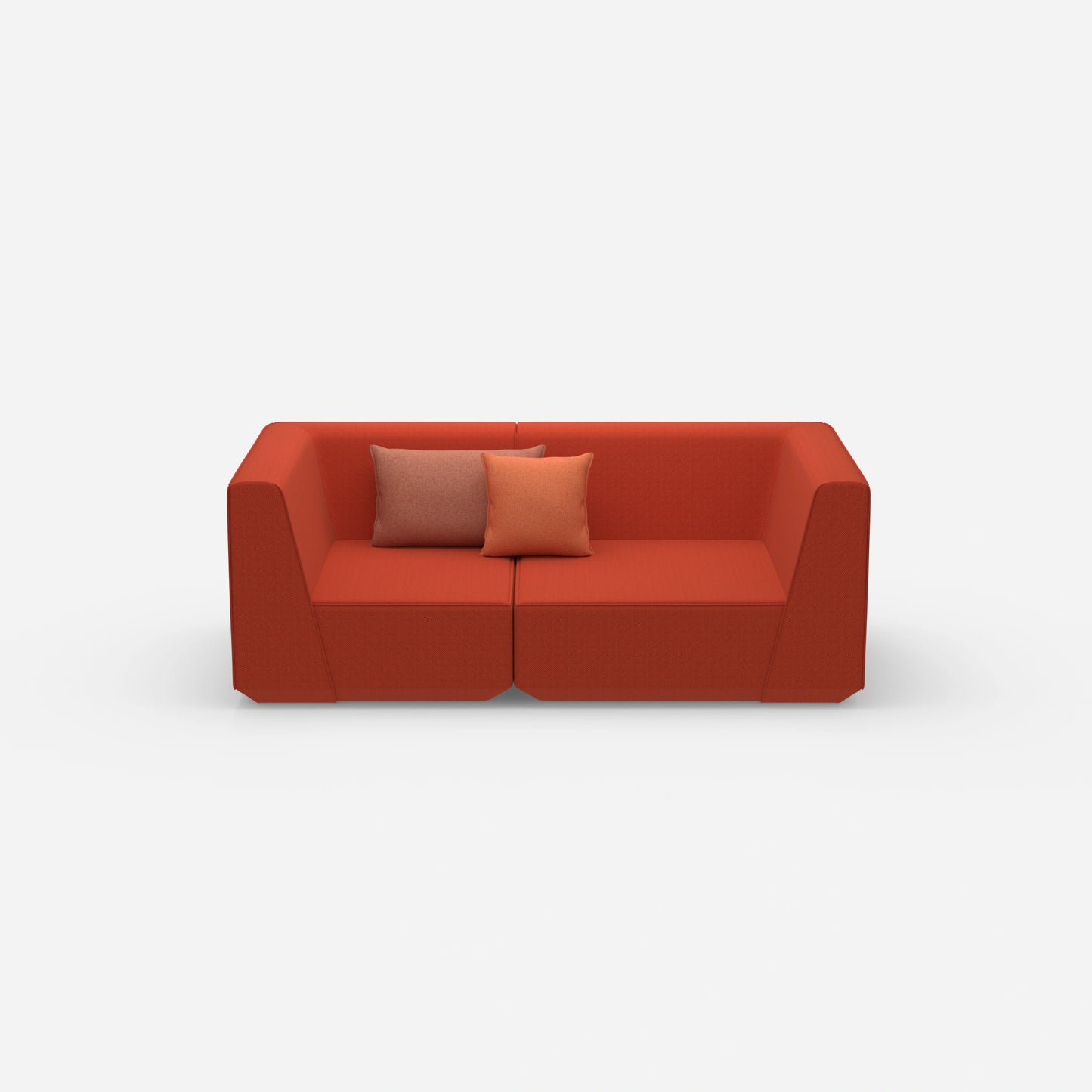 Sofa für 2 Personen in Rot von vorne
