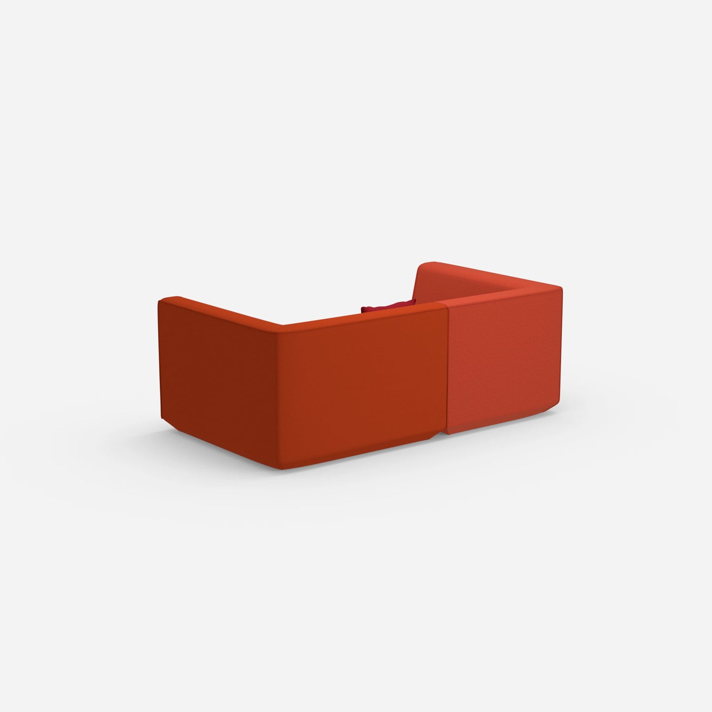 Sofa für 2 Personen in Rot von hinten