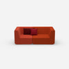 Sofa für 2 Personen in Rot von vorne