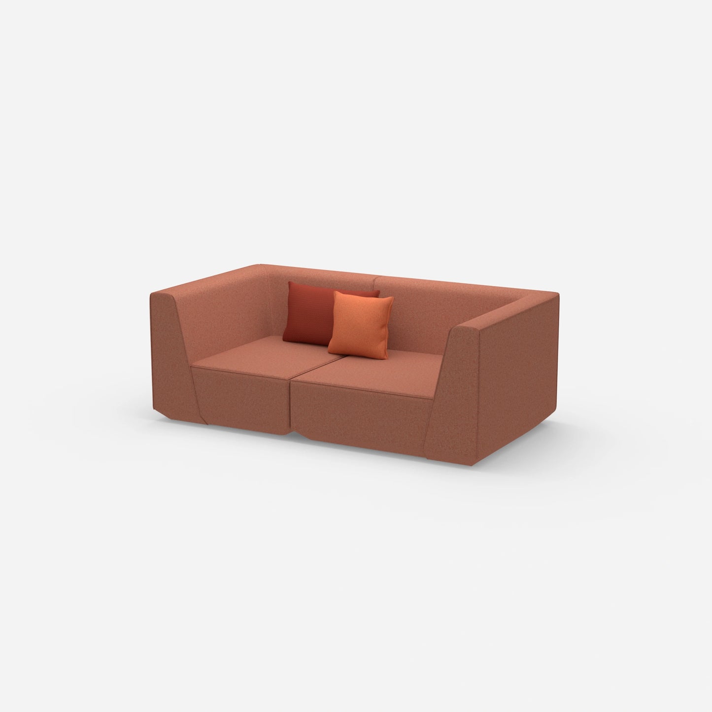 Sofa für 2 Personen in Rot von der Seite