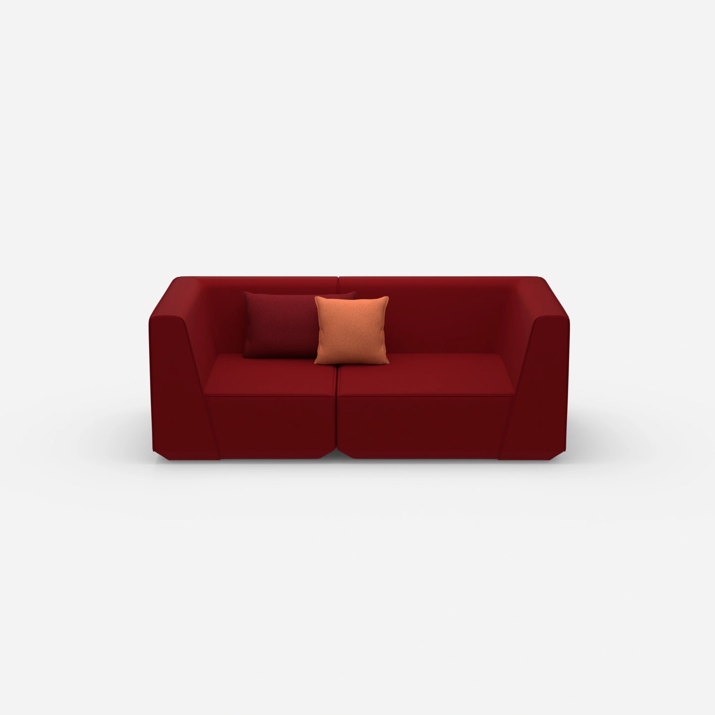 Sofa für 2 Personen in Rot von vorne
