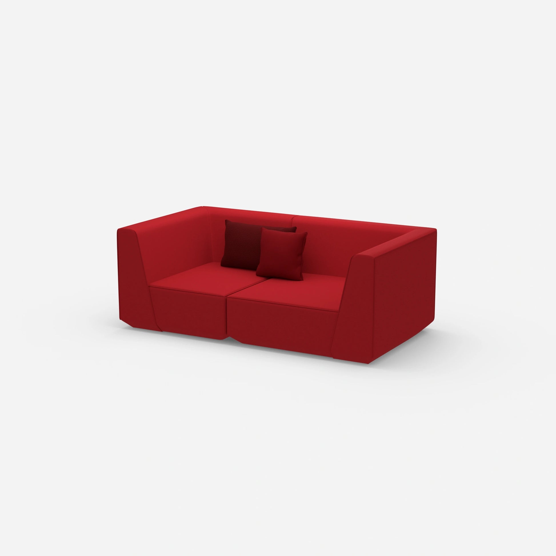 Sofa für 2 Personen in Rot von der Seite