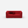 Sofa für 2 Personen in Rot von vorne