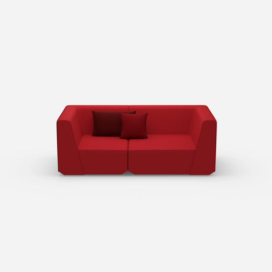 Sofa für 2 Personen in Rot von vorne