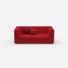 Sofa für 2 Personen in Rot von vorne