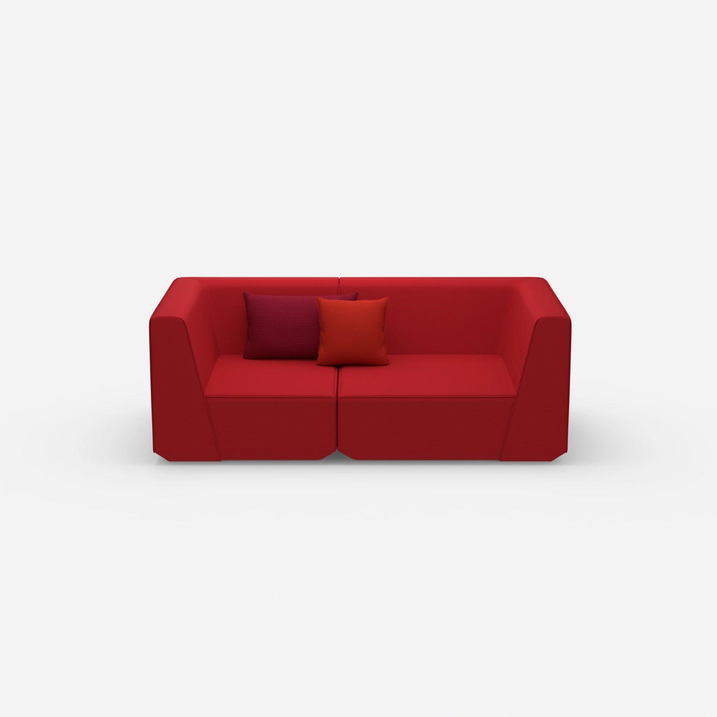 Sofa für 2 Personen in Rot von vorne