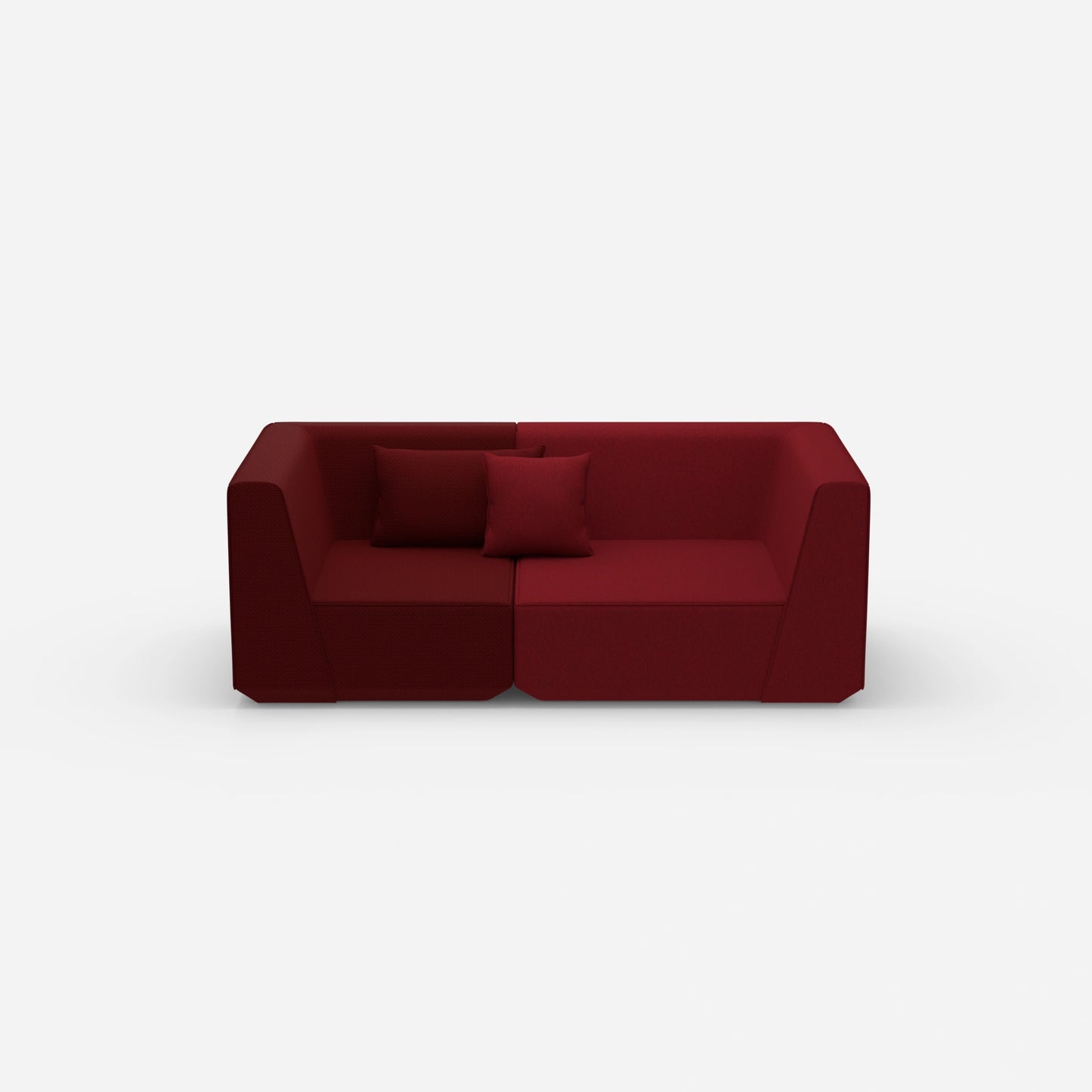 Sofa für 2 Personen in Rot von vorne