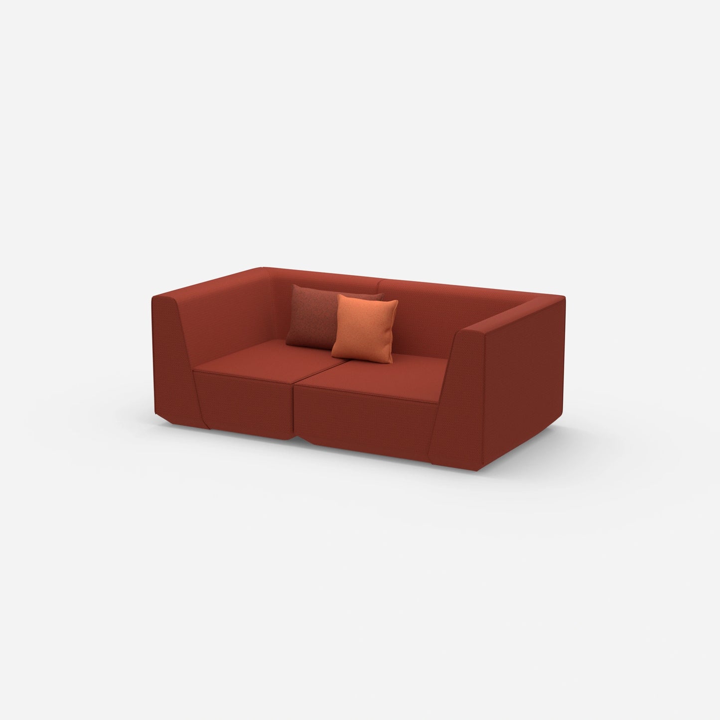 Sofa für 2 Personen in Rot von der Seite