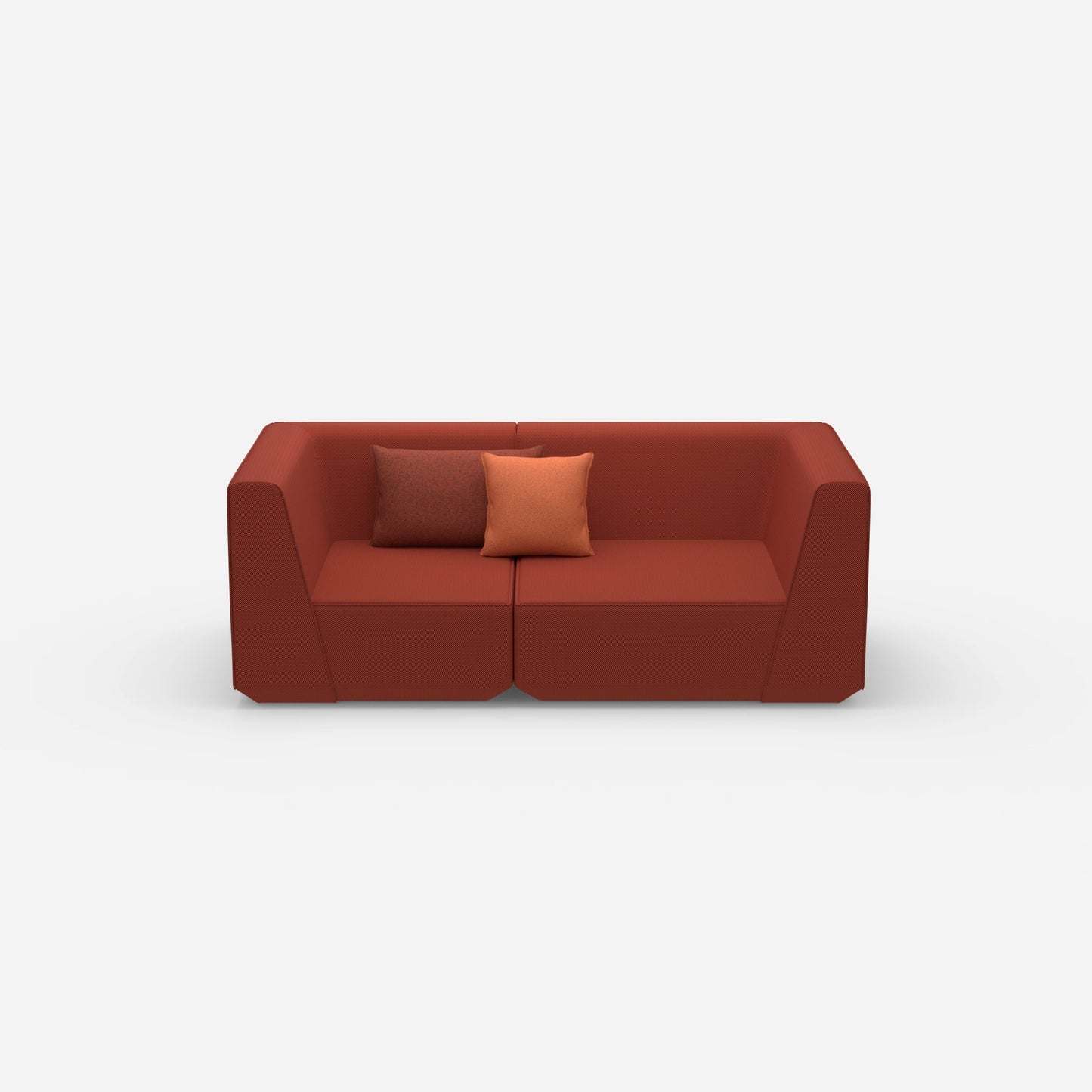 Sofa für 2 Personen in Rot von vorne