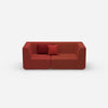 Sofa für 2 Personen in Rot von vorne