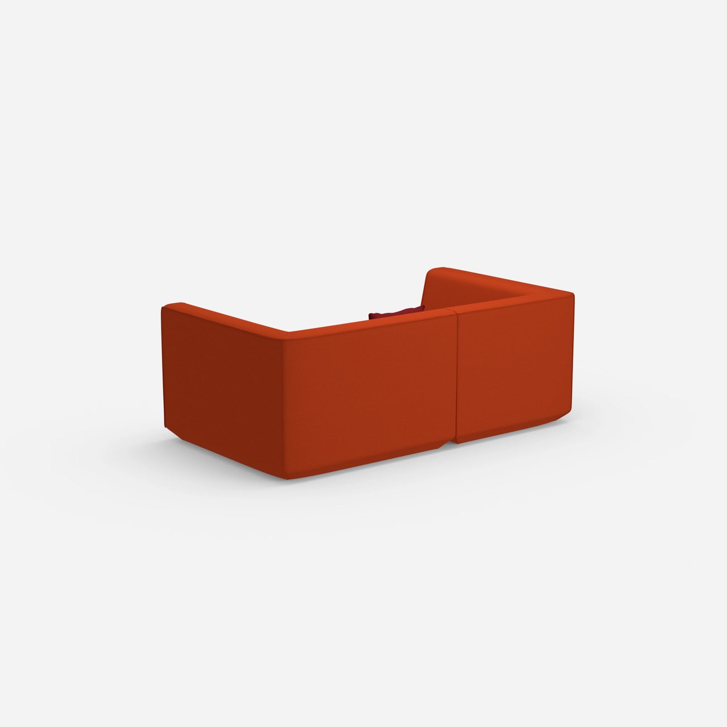 Sofa für 2 Personen in Rot von hinten