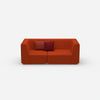 Sofa für 2 Personen in Rot von vorne