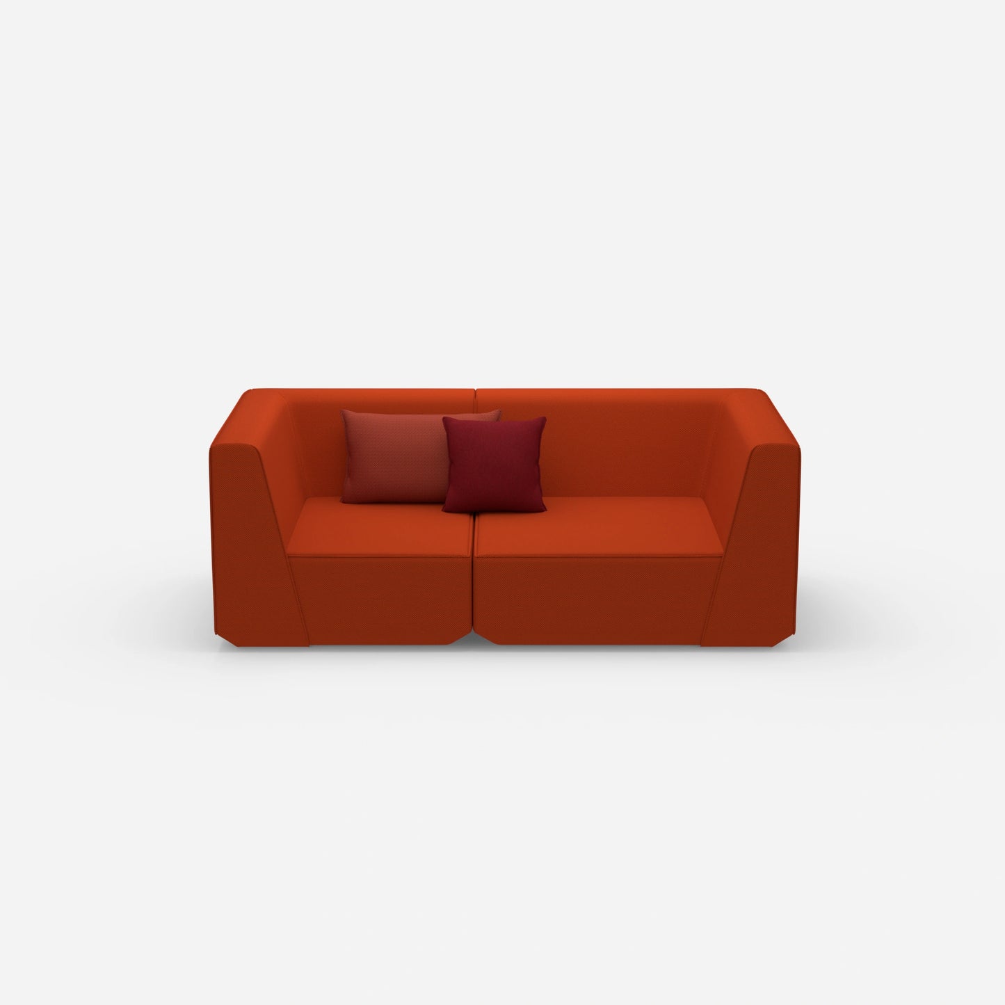 Sofa für 2 Personen in Rot von vorne