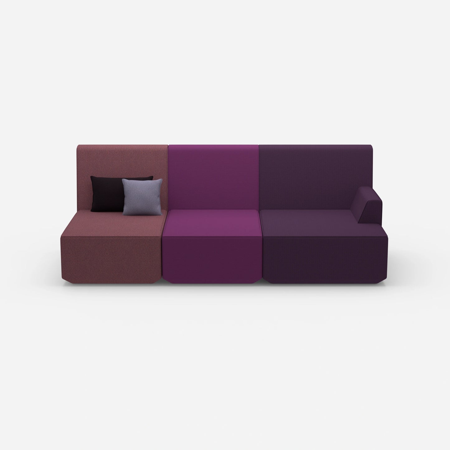 Sofa für 3 als Heimkino von vorne