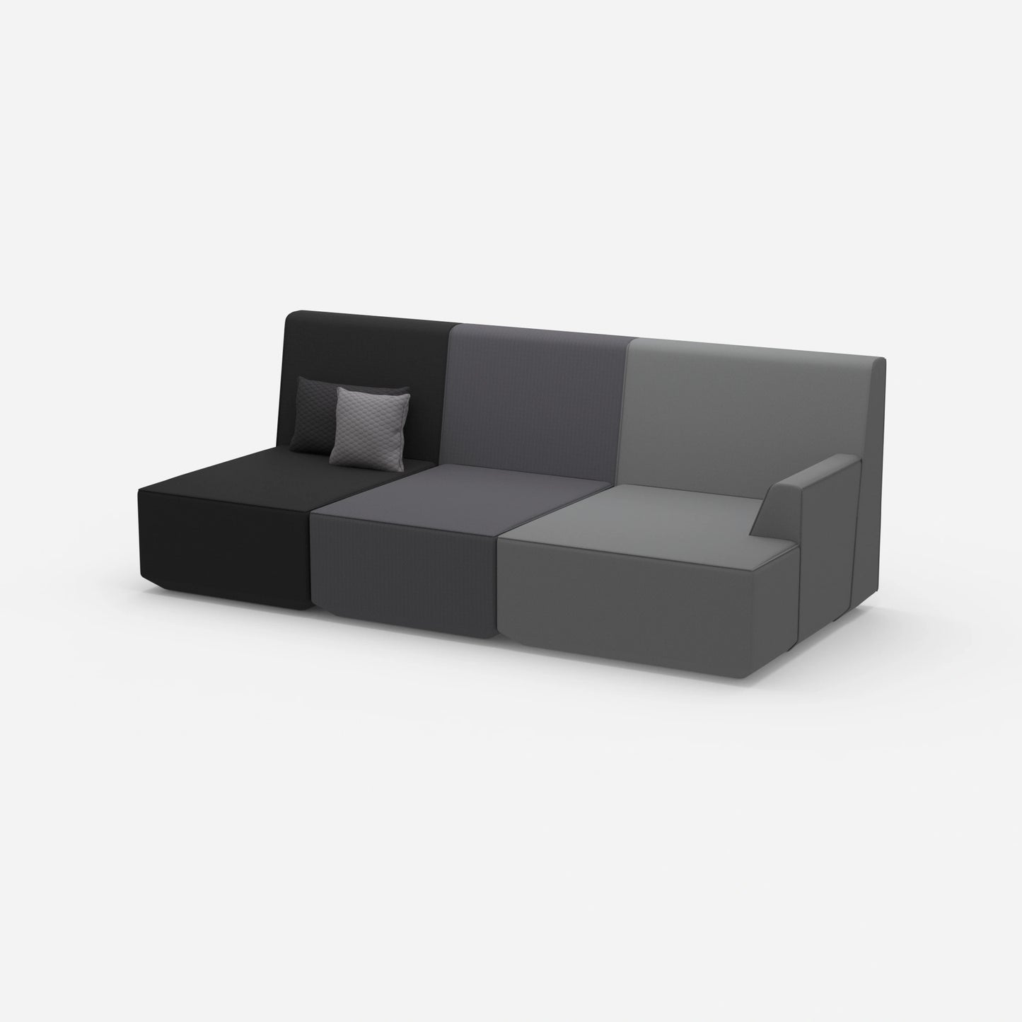 Sofa für 3 als Heimkino von der Seite