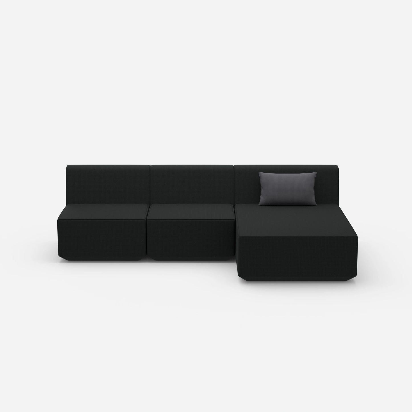 Sofa mit Recamiere für 3 Personen von vorne