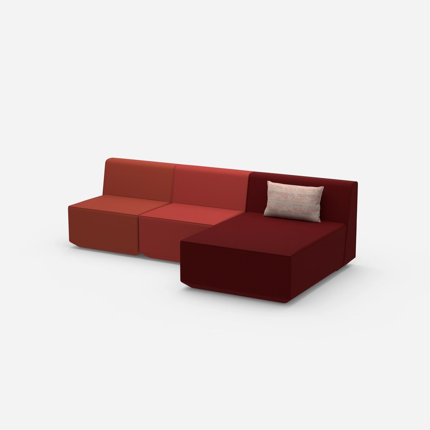 Sofa mit Recamiere für 3 Personen von der Seite