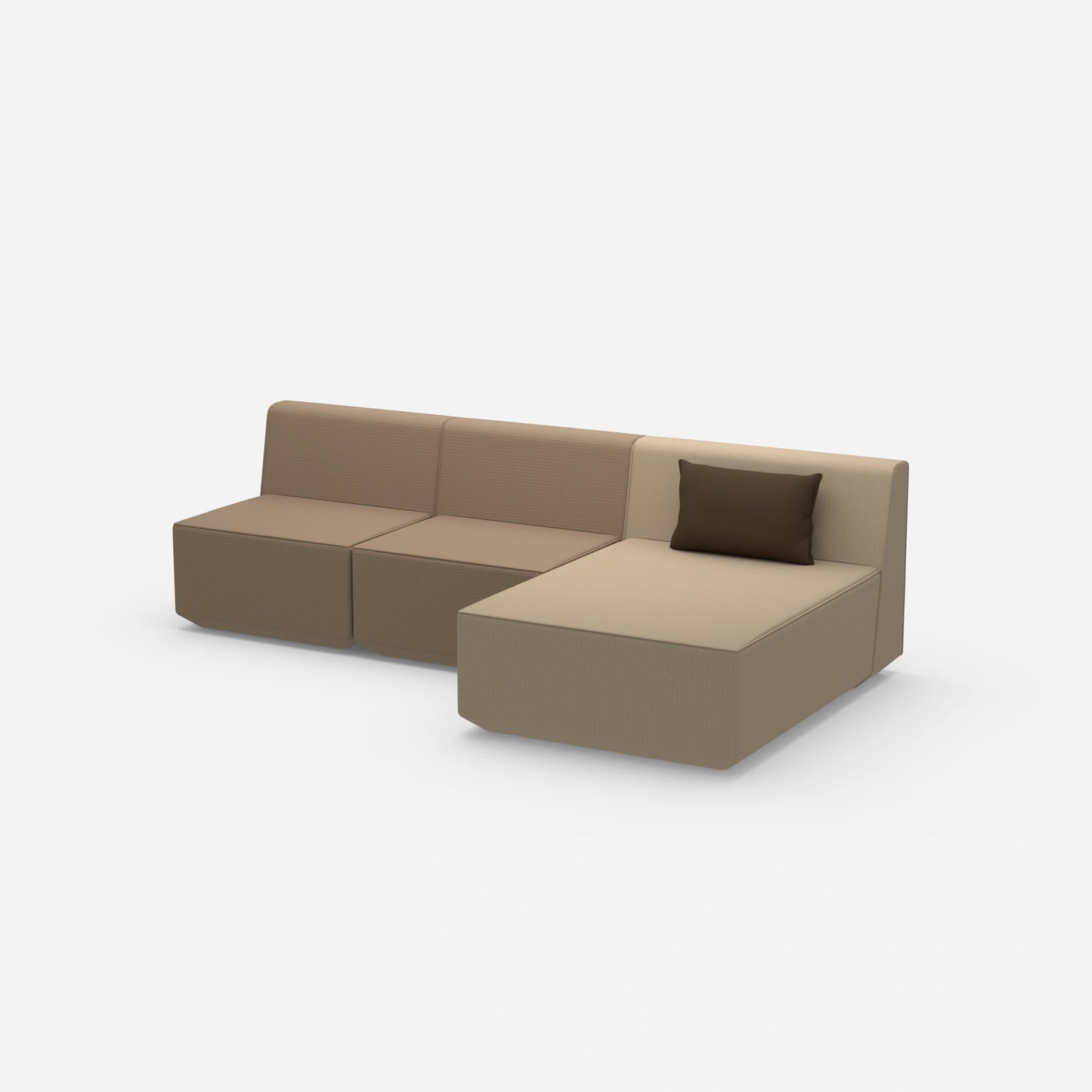 Sofa mit Recamiere für 3 Personen von der Seite