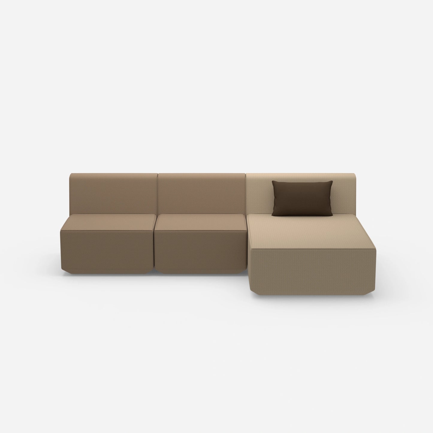 Sofa mit Recamiere für 3 Personen von vorne