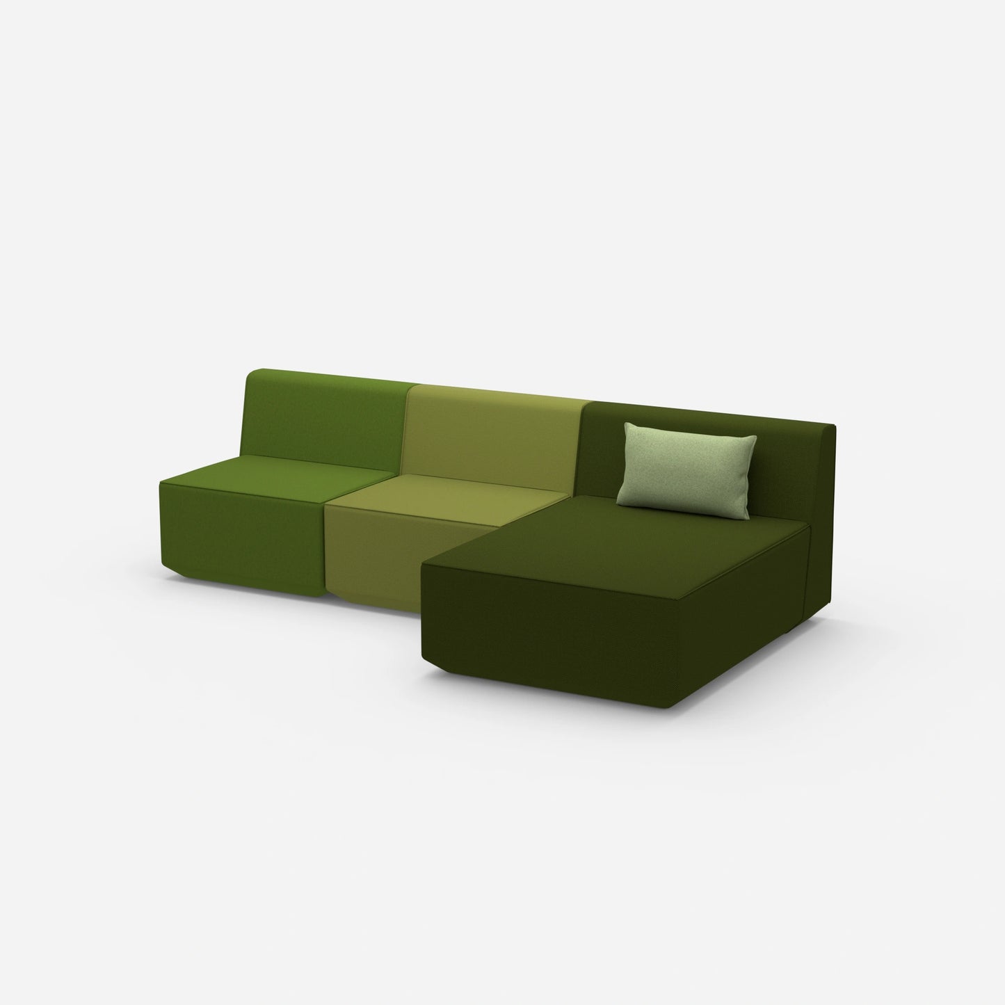 Sofa mit Recamiere für 3 Personen von der Seite