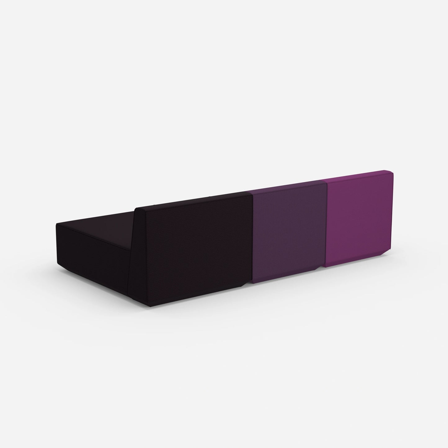 Sofa mit Recamiere für 3 Personen von hinten
