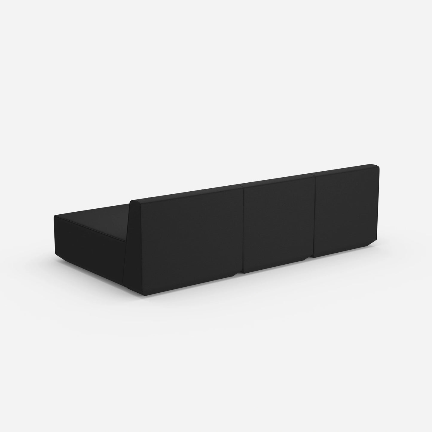 Sofa mit Recamiere für 3 Personen von hinten