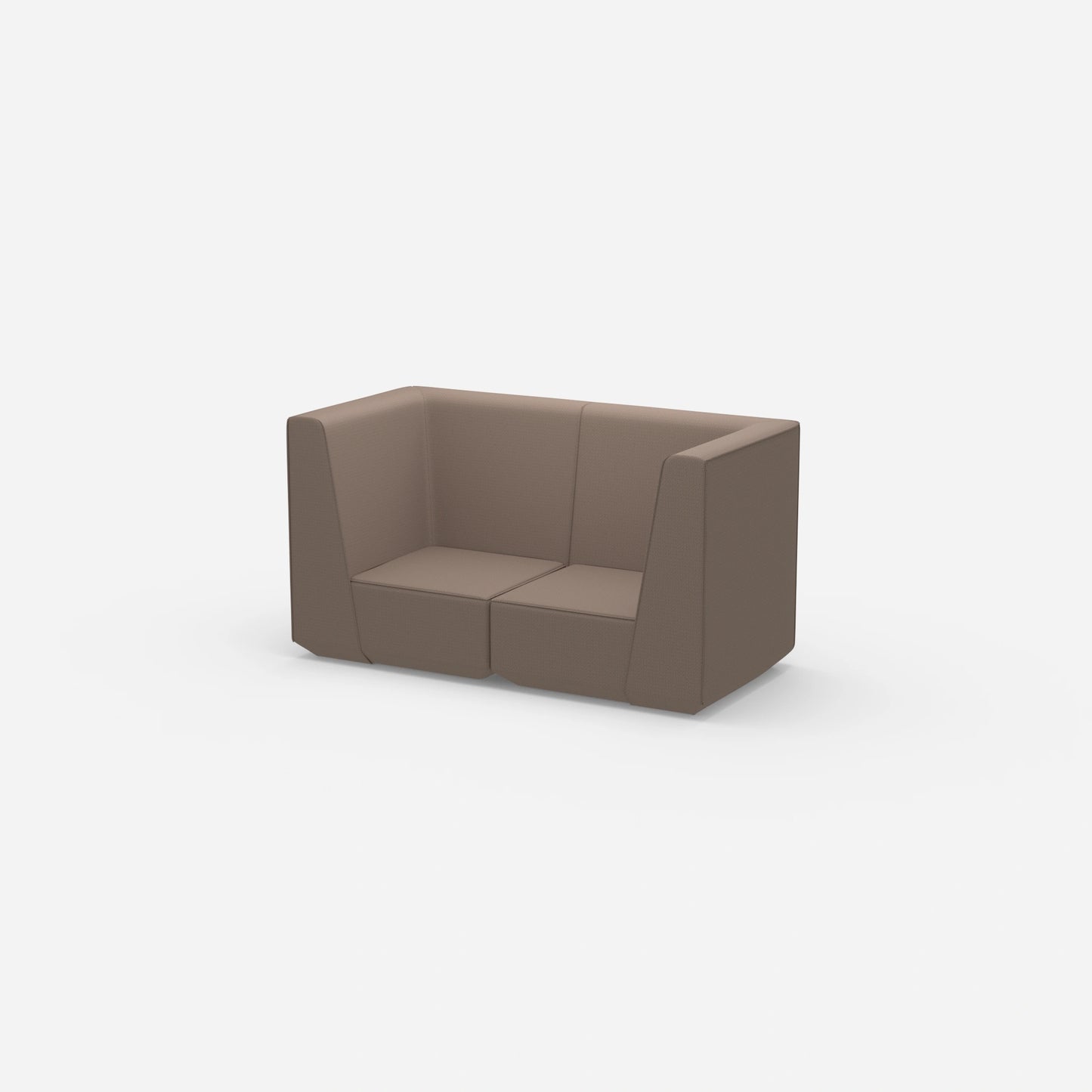 Sofa Zweisitzer braun 160 cm breit von der Seite