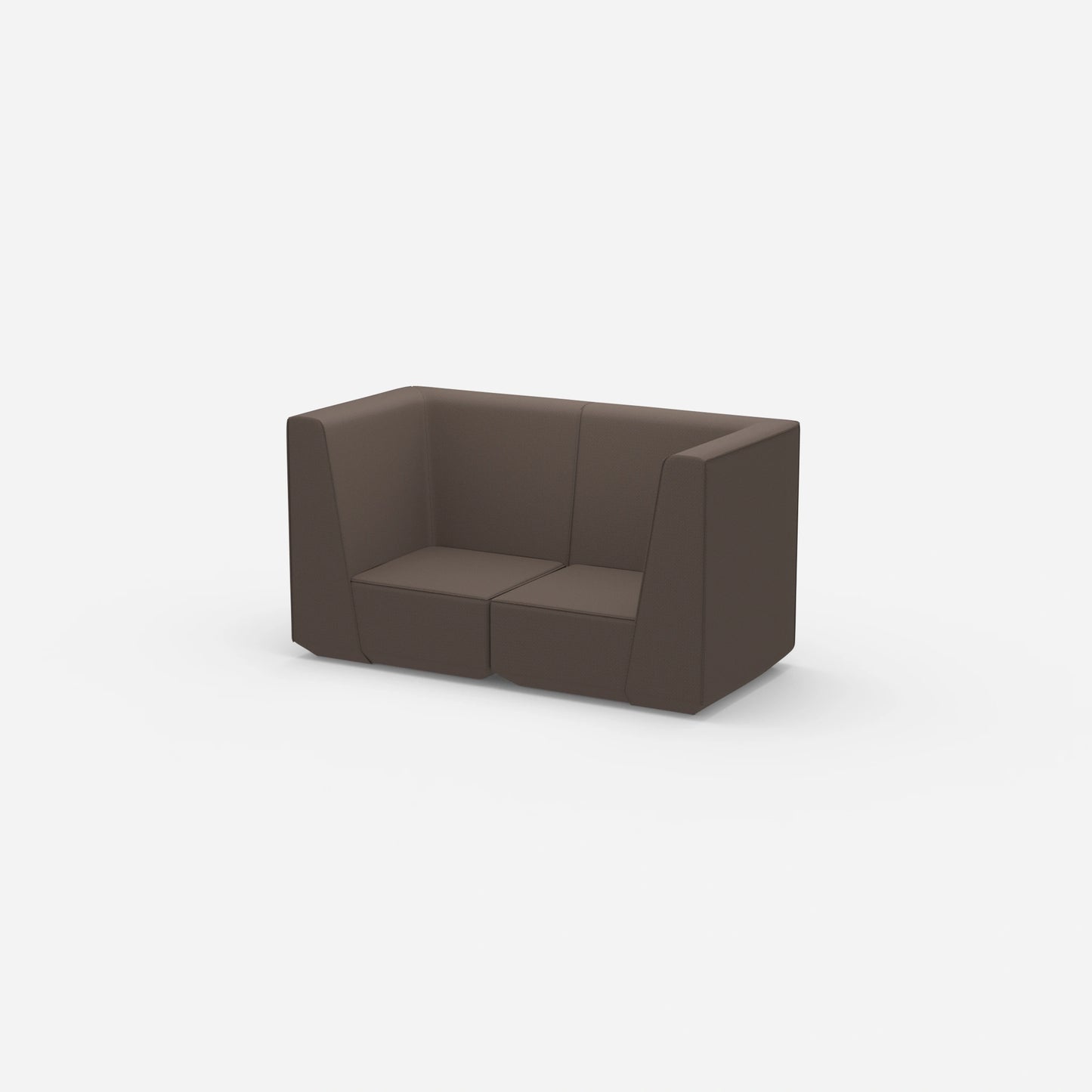 Sofa Zweisitzer braun 160 cm breit von der Seite