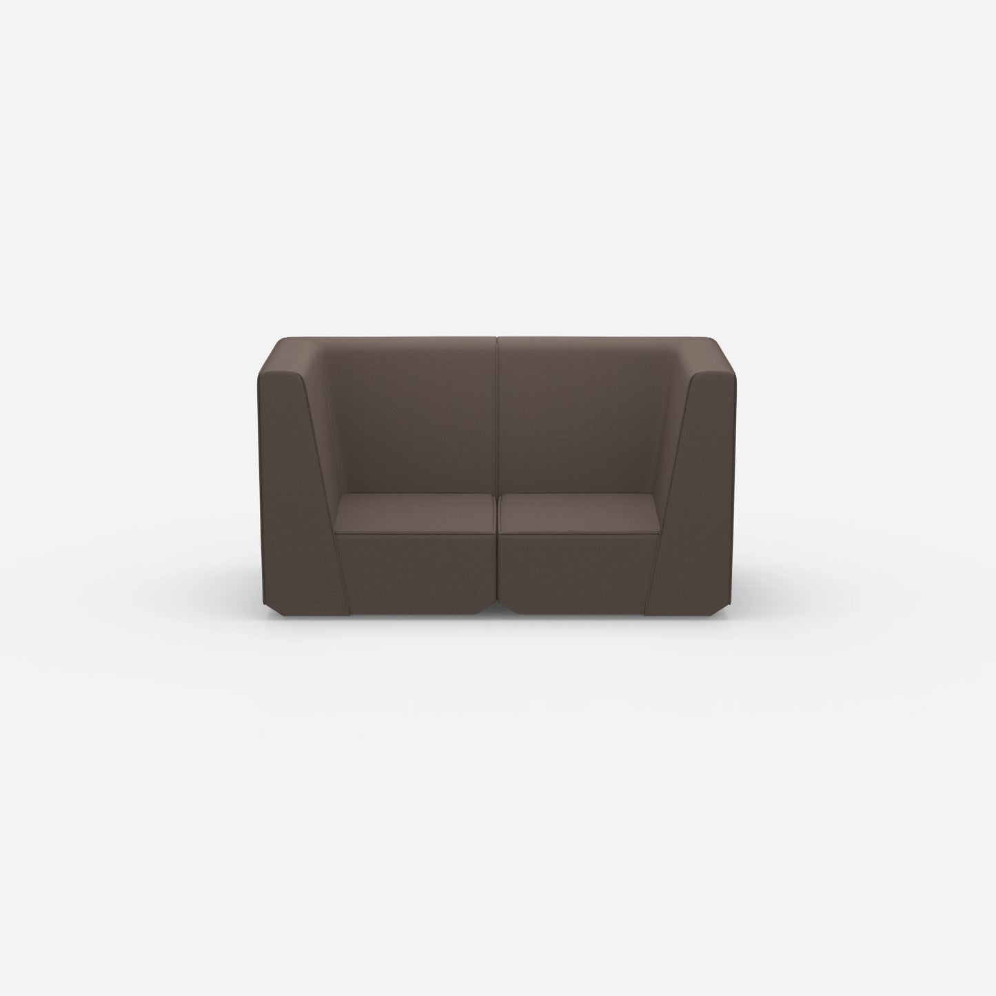 Sofa Zweisitzer braun 160 cm breit von vorne