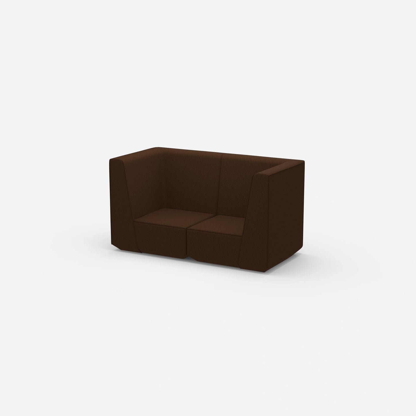 Sofa Zweisitzer braun 160 cm breit von der Seite