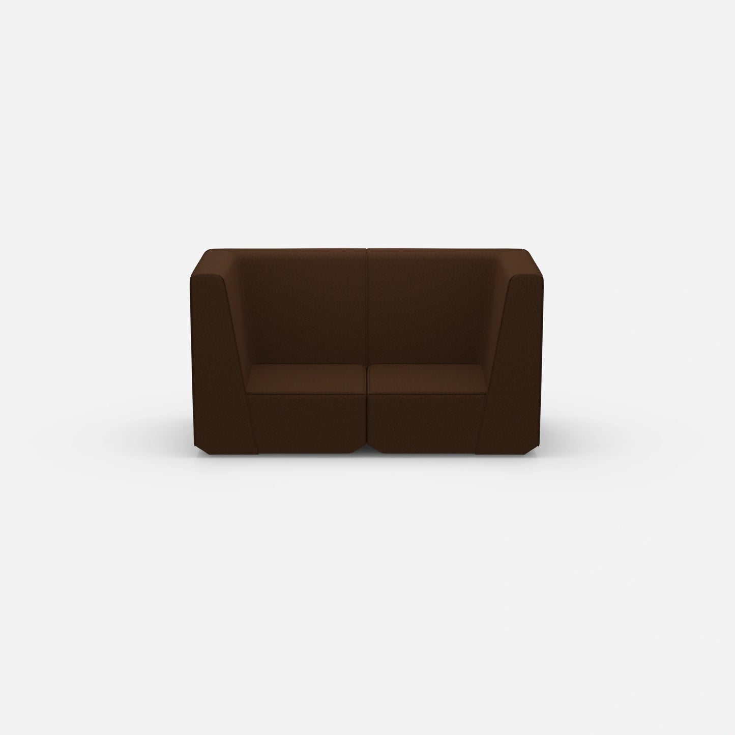 Sofa Zweisitzer braun 160 cm breit von vorne
