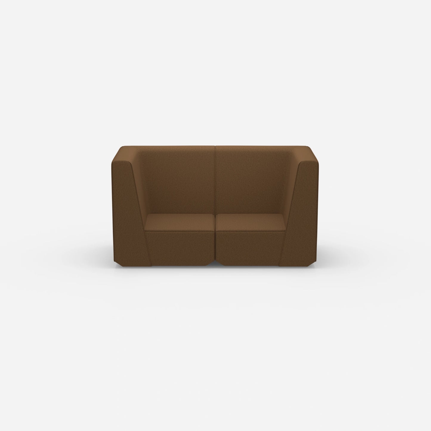 Sofa Zweisitzer braun 160 cm breit von vorne