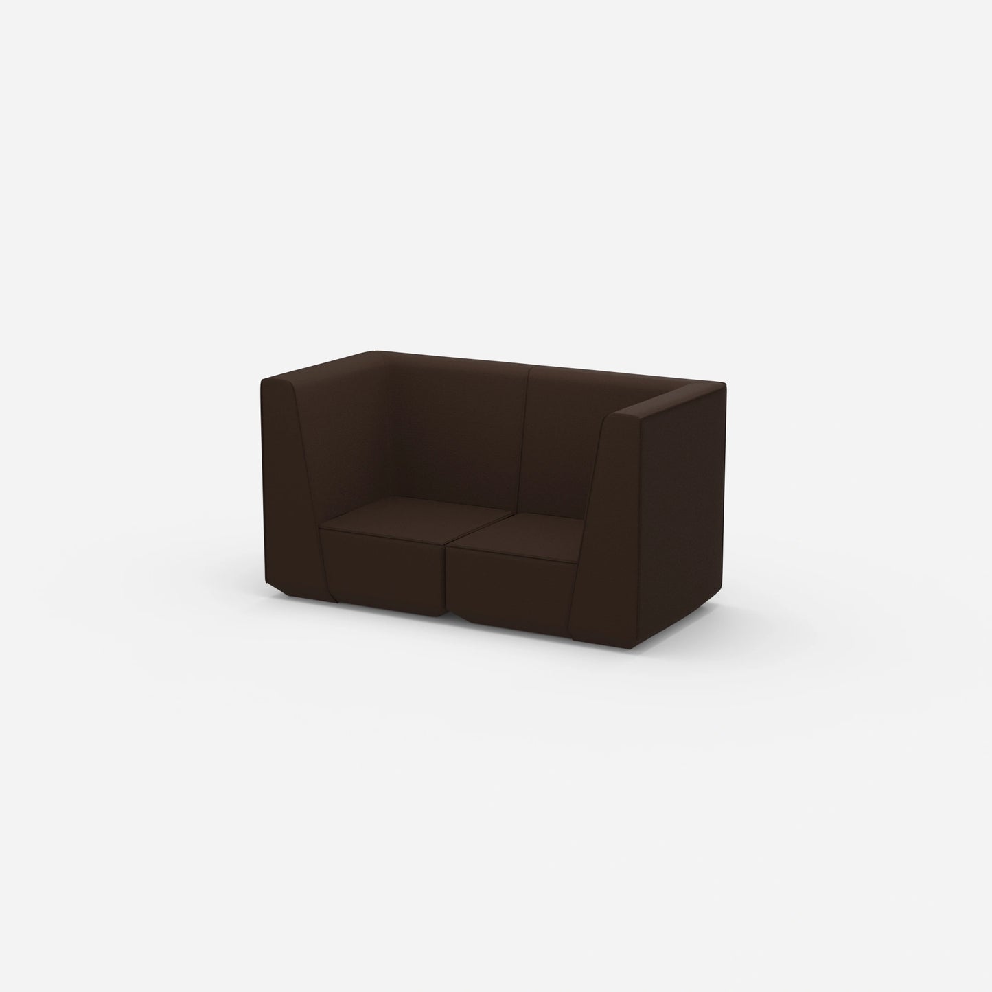 Sofa Zweisitzer braun 160 cm breit von der Seite