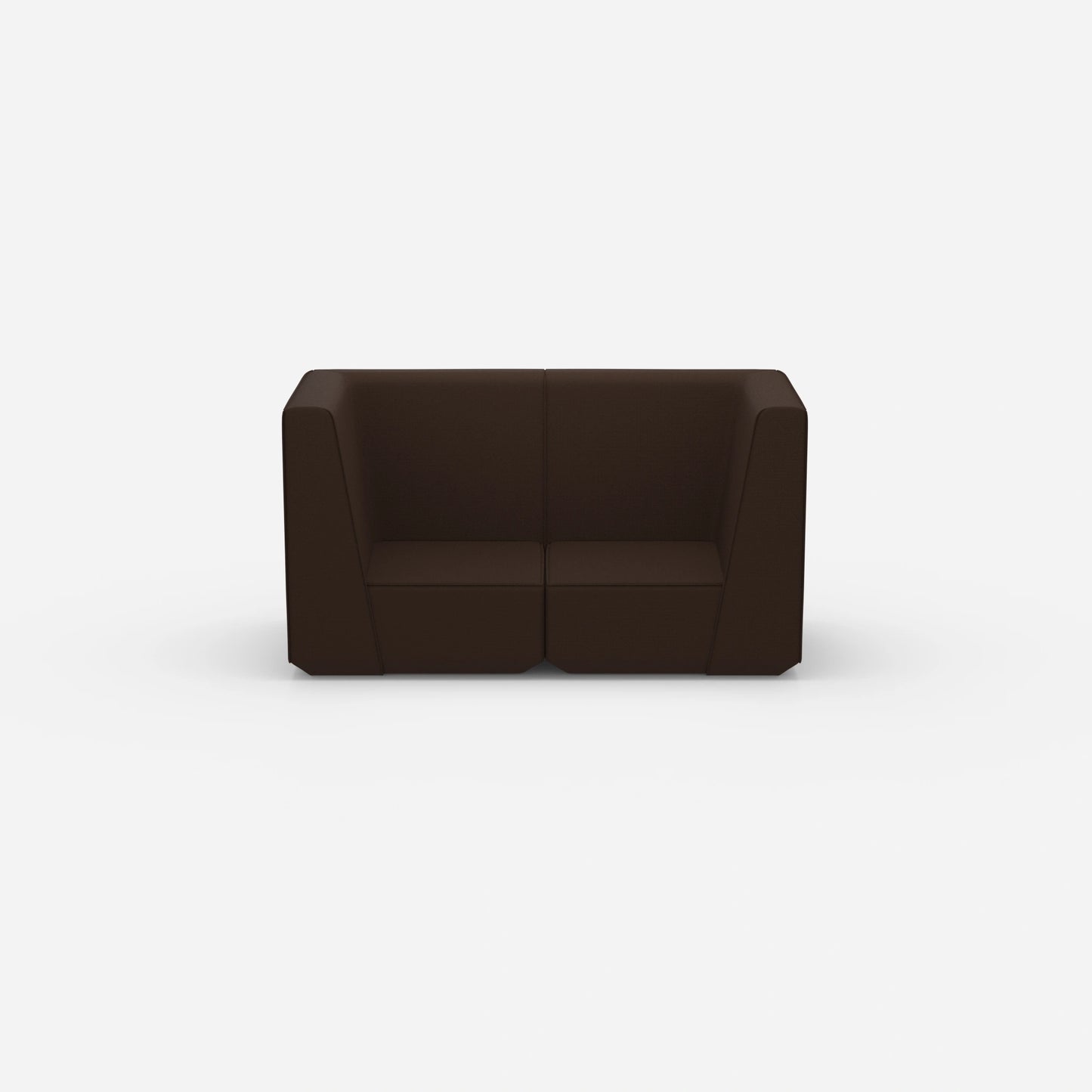 Sofa Zweisitzer braun 160 cm breit von vorne
