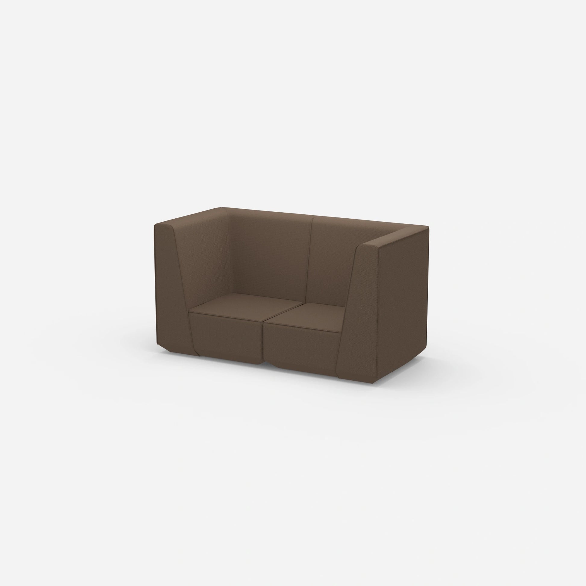 Sofa Zweisitzer braun 160 cm breit von der Seite