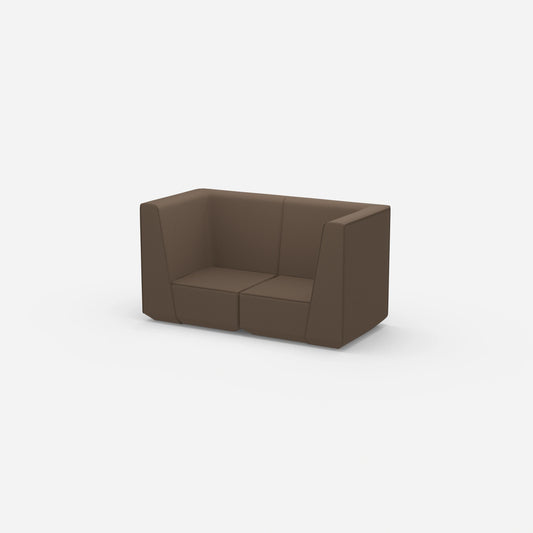 Sofa Zweisitzer braun 160 cm breit von der Seite