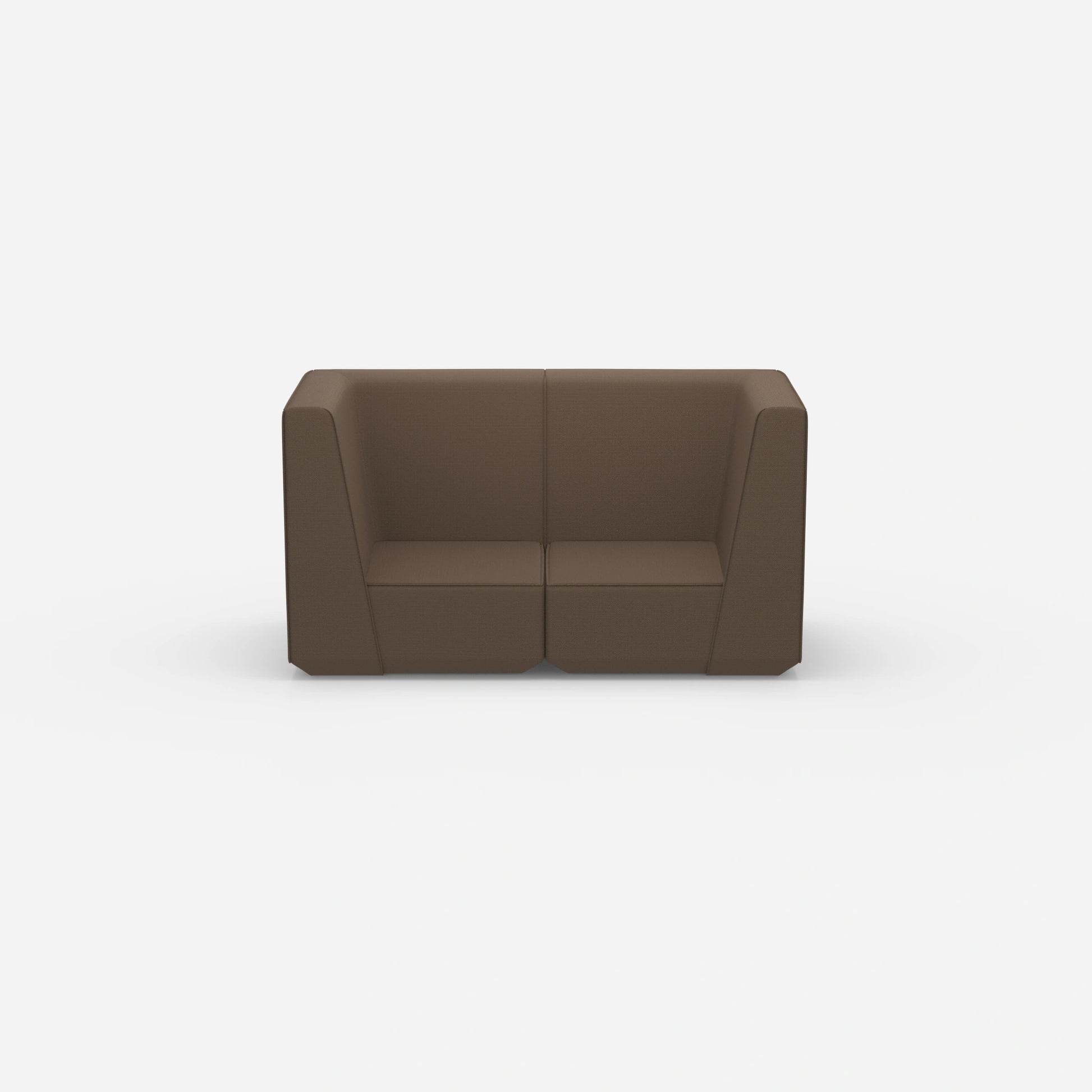 Sofa Zweisitzer braun 160 cm breit von vorne
