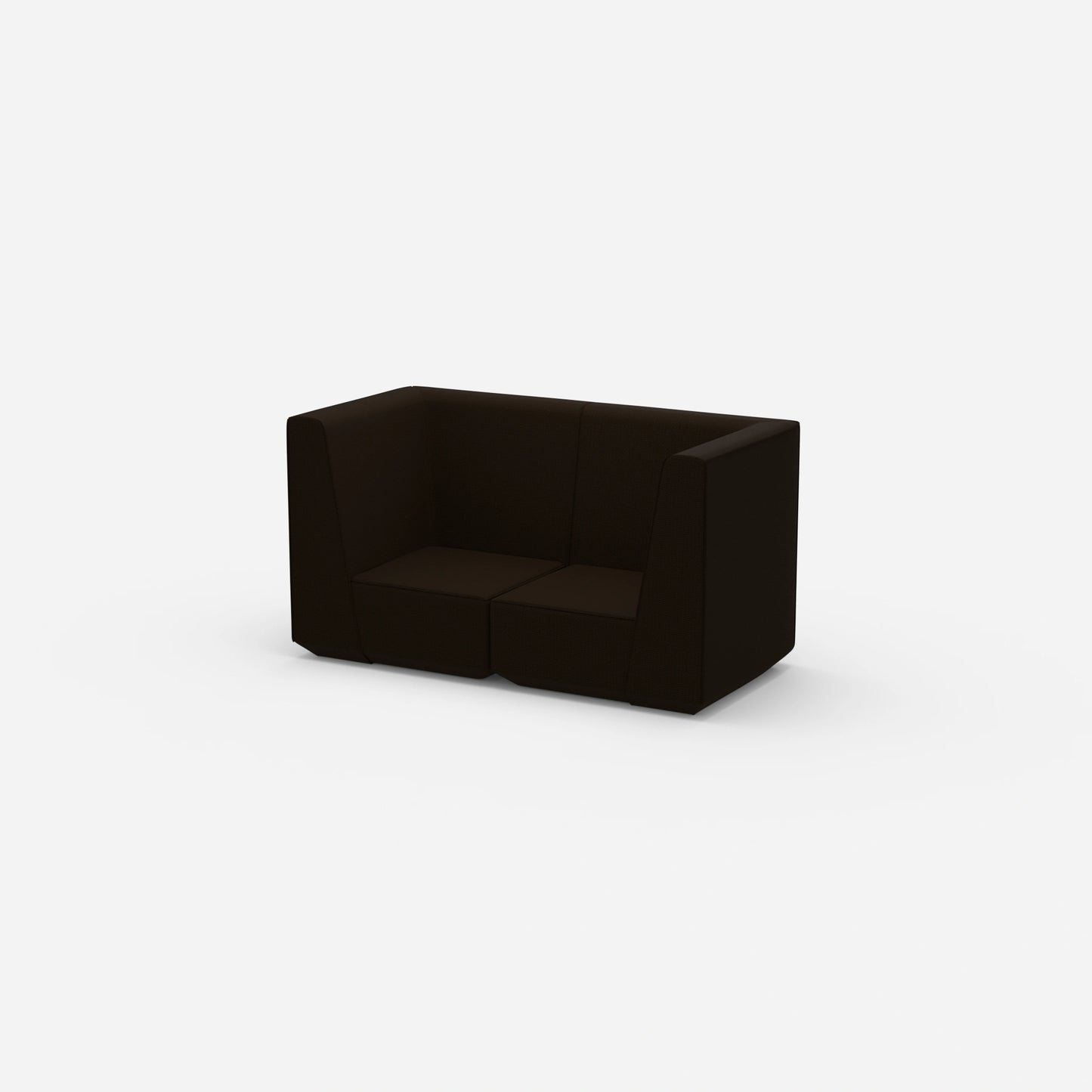 Sofa Zweisitzer braun 160 cm breit von der Seite