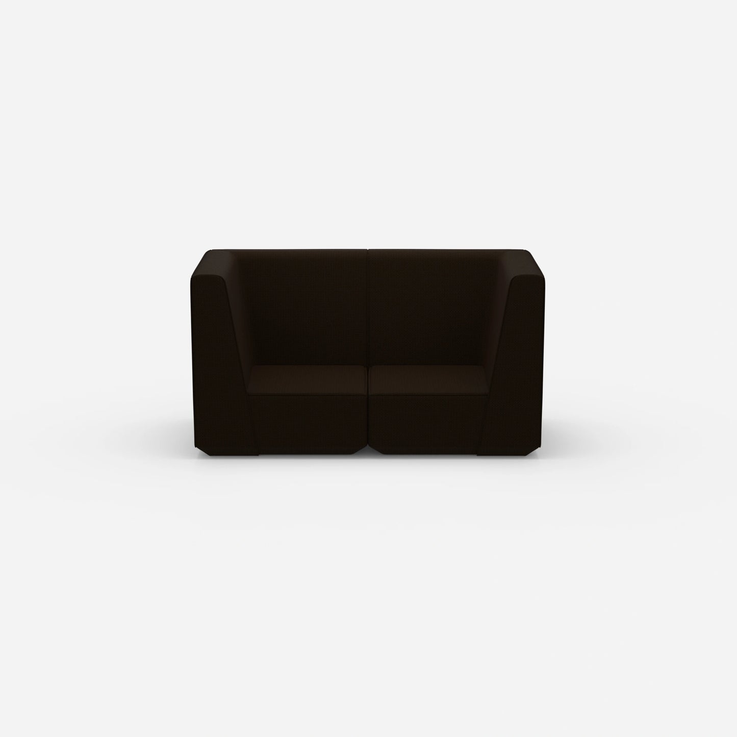 Sofa Zweisitzer braun 160 cm breit von vorne